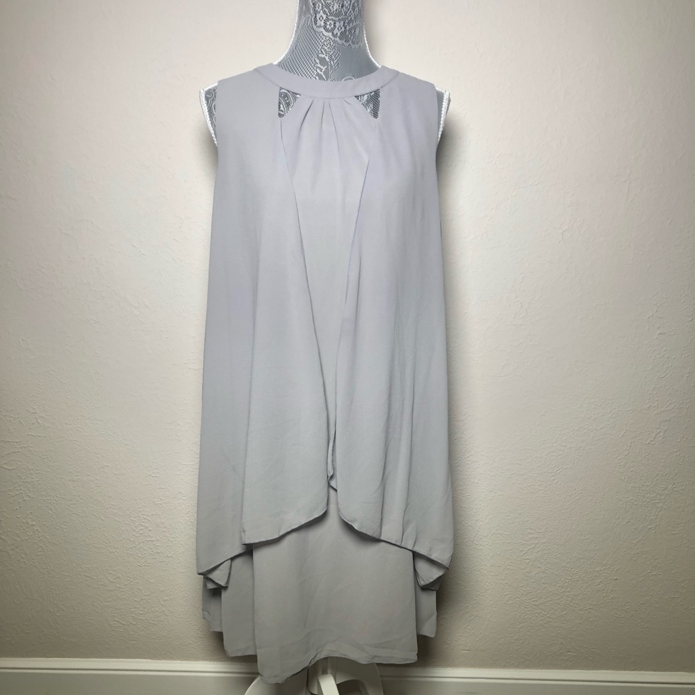 Gray Sleeveless Layered Sheath Dress